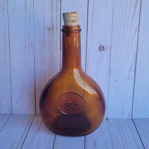 Glassboro 1850‎ Amber Glass Bottle Decorative Decanter with Cork Stopper